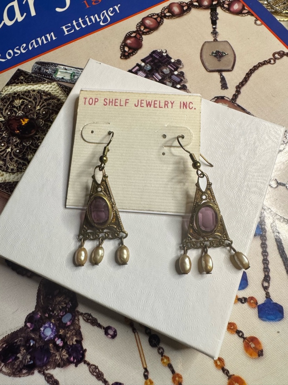 Vintage-preowned Purple glass dangling